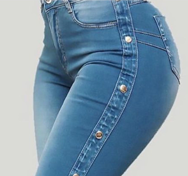 High waist stretch flared jeans