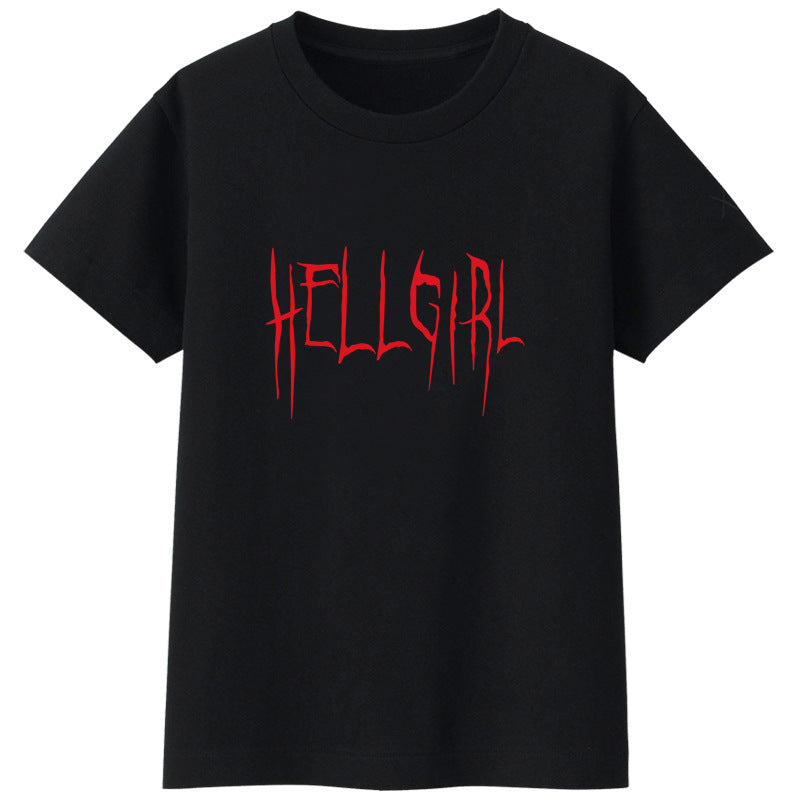 hell girl letter loose t-shirt