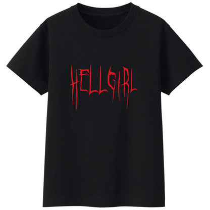 hell girl letter loose t-shirt